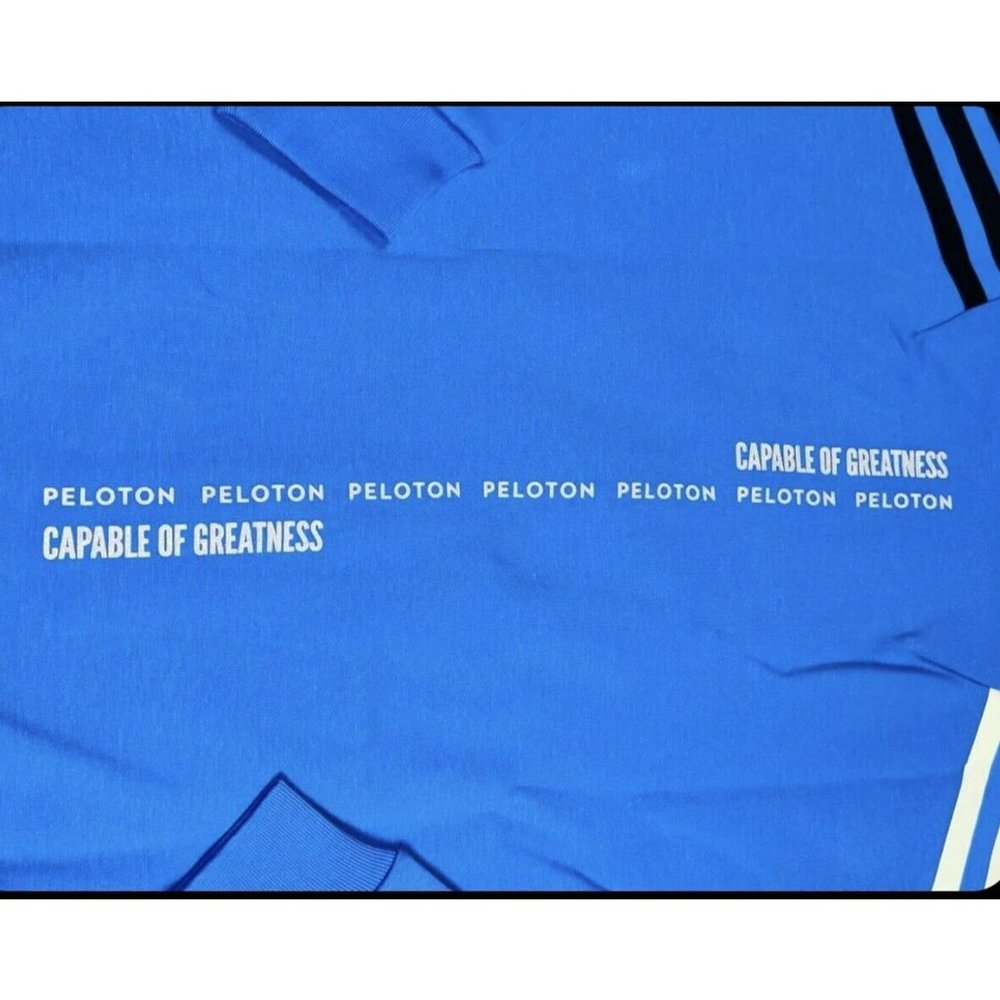 New  Men's Size XL Adidas x Peloton FullZip Hoodie Jacket HG1525 Blue - Picture 6 of 7